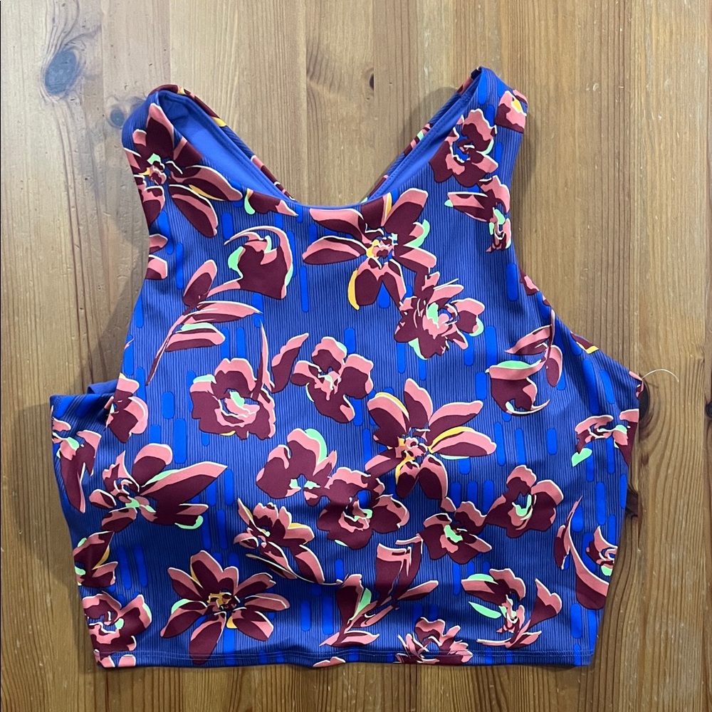NWOT Athleta Floral Conscious Crop Bra Size XL